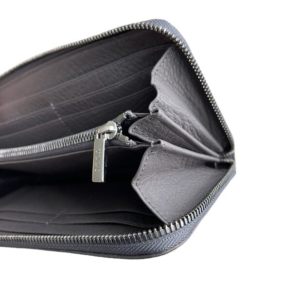 Tod's Italy Pebbled Gray Leather Ziparound Continental Wallet XAMLCTA0400EPTB408 - Picture 5 of 11